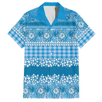 Hawaiian Hibiscus Honu Hawaiian Shirt Blue Mele Kalikimaka Palaka Spirit LT9 Blue - Polynesian Pride