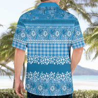 Hawaiian Hibiscus Honu Hawaiian Shirt Blue Mele Kalikimaka Palaka Spirit LT9 - Polynesian Pride