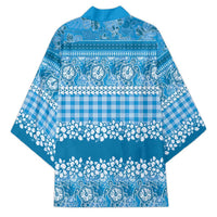 Hawaiian Hibiscus Honu Kimono Blue Mele Kalikimaka Palaka Spirit - Polynesian Pride