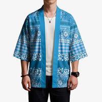 Hawaiian Hibiscus Honu Kimono Blue Mele Kalikimaka Palaka Spirit - Polynesian Pride