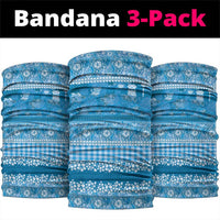 Hawaiian Hibiscus Honu Neck Gaiter Blue Mele Kalikimaka Palaka Spirit - Polynesian Pride