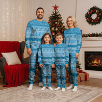 Hawaiian Hibiscus Honu Christmas Pajama Set Blue Mele Kalikimaka Palaka Spirit - Polynesian Pride