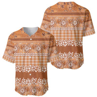 Hawaiian Hibiscus Honu Baseball Jersey Gold Mele Kalikimaka Palaka Spirit LT9 - Polynesian Pride