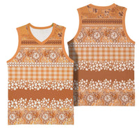 Hawaiian Hibiscus Honu Basketball Jersey Gold Mele Kalikimaka Palaka Spirit - Polynesian Pride