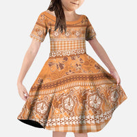 Hawaiian Hibiscus Honu Family Matching Long Sleeve Bodycon Dress and Hawaiian Shirt Gold Mele Kalikimaka Palaka Spirit - Polynesian Pride