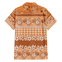 Hawaiian Hibiscus Honu Family Matching Long Sleeve Bodycon Dress and Hawaiian Shirt Gold Mele Kalikimaka Palaka Spirit - Polynesian Pride