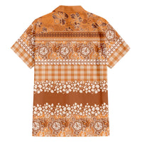 Hawaiian Hibiscus Honu Family Matching Short Sleeve Bodycon Dress and Hawaiian Shirt Gold Mele Kalikimaka Palaka Spirit - Polynesian Pride