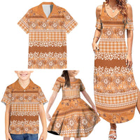 Hawaiian Hibiscus Honu Family Matching Summer Maxi Dress and Hawaiian Shirt Gold Mele Kalikimaka Palaka Spirit - Polynesian Pride