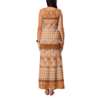 Hawaiian Hibiscus Honu Family Matching Tank Maxi Dress and Hawaiian Shirt Gold Mele Kalikimaka Palaka Spirit - Polynesian Pride