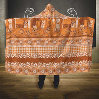 Hawaiian Hibiscus Honu Hooded Blanket Gold Mele Kalikimaka Palaka Spirit - Polynesian Pride