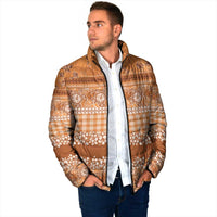 Hawaiian Hibiscus Honu Padded Jacket Gold Mele Kalikimaka Palaka Spirit - Polynesian Pride