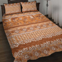 Hawaiian Hibiscus Honu Quilt Bed Set Gold Mele Kalikimaka Palaka Spirit - Polynesian Pride