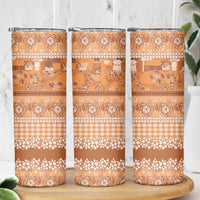 Hawaiian Hibiscus Honu Skinny Tumbler Gold Mele Kalikimaka Palaka Spirit - Polynesian Pride