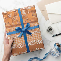 Hawaiian Hibiscus Honu Wrapping Paper Gold Mele Kalikimaka Palaka Spirit - Polynesian Pride