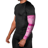 Hawaiian Hibiscus Honu Arm Sleeves Pink Mele Kalikimaka Palaka Spirit - Polynesian Pride