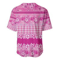 Hawaiian Hibiscus Honu Baseball Jersey Pink Mele Kalikimaka Palaka Spirit - Polynesian Pride