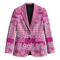 Hawaiian Hibiscus Honu Blazer Pink Mele Kalikimaka Palaka Spirit - Polynesian Pride