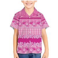 Hawaiian Hibiscus Honu Family Matching Mermaid Dress and Hawaiian Shirt Pink Mele Kalikimaka Palaka Spirit - Polynesian Pride