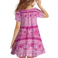 Hawaiian Hibiscus Honu Family Matching Off The Shoulder Long Sleeve Dress and Hawaiian Shirt Pink Mele Kalikimaka Palaka Spirit - Polynesian Pride