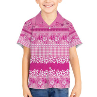 Hawaiian Hibiscus Honu Family Matching Short Sleeve Bodycon Dress and Hawaiian Shirt Pink Mele Kalikimaka Palaka Spirit - Polynesian Pride
