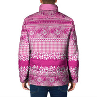 Hawaiian Hibiscus Honu Padded Jacket Pink Mele Kalikimaka Palaka Spirit LT9 - Polynesian Pride