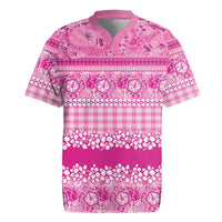 Hawaiian Hibiscus Honu Rugby Jersey Pink Mele Kalikimaka Palaka Spirit LT9 Pink - Polynesian Pride