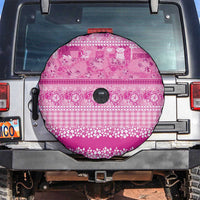 Hawaiian Hibiscus Honu Spare Tire Cover Pink Mele Kalikimaka Palaka Spirit - Polynesian Pride
