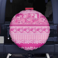 Hawaiian Hibiscus Honu Spare Tire Cover Pink Mele Kalikimaka Palaka Spirit - Polynesian Pride