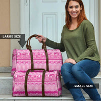 Hawaiian Hibiscus Honu Travel Bag Pink Mele Kalikimaka Palaka Spirit - Polynesian Pride