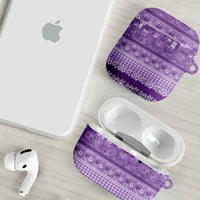 Hawaiian Hibiscus Honu AirPods Case Purple Mele Kalikimaka Palaka Spirit - Polynesian Pride