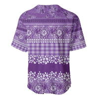 Hawaiian Hibiscus Honu Baseball Jersey Purple Mele Kalikimaka Palaka Spirit - Polynesian Pride
