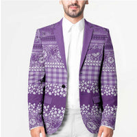 Hawaiian Hibiscus Honu Blazer Purple Mele Kalikimaka Palaka Spirit - Polynesian Pride