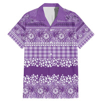 Hawaiian Hibiscus Honu Family Matching Mermaid Dress and Hawaiian Shirt Purple Mele Kalikimaka Palaka Spirit - Polynesian Pride