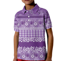 Hawaiian Hibiscus Honu Kid Polo Shirt Purple Mele Kalikimaka Palaka Spirit LT9 Kid Purple - Polynesian Pride
