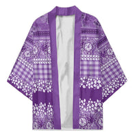 Hawaiian Hibiscus Honu Kimono Purple Mele Kalikimaka Palaka Spirit - Polynesian Pride