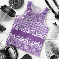 Hawaiian Hibiscus Honu Men Tank Top Purple Mele Kalikimaka Palaka Spirit - Polynesian Pride