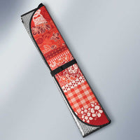 Hawaiian Hibiscus Honu Auto Sun Shade Red Mele Kalikimaka Palaka Spirit - Polynesian Pride