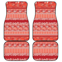 Hawaiian Hibiscus Honu Car Mats Red Mele Kalikimaka Palaka Spirit - Polynesian Pride