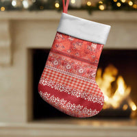 Hawaiian Hibiscus Honu Christmas Stocking Red Mele Kalikimaka Palaka Spirit - Polynesian Pride
