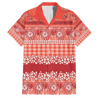 Hawaiian Hibiscus Honu Family Matching Long Sleeve Bodycon Dress and Hawaiian Shirt Red Mele Kalikimaka Palaka Spirit - Polynesian Pride