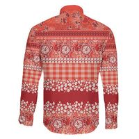 Hawaiian Hibiscus Honu Family Matching Off The Shoulder Long Sleeve Dress and Hawaiian Shirt Red Mele Kalikimaka Palaka Spirit - Polynesian Pride