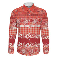 Hawaiian Hibiscus Honu Family Matching Off Shoulder Short Dress and Hawaiian Shirt Red Mele Kalikimaka Palaka Spirit - Polynesian Pride