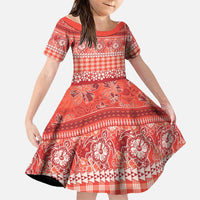 Hawaiian Hibiscus Honu Family Matching Summer Maxi Dress and Hawaiian Shirt Red Mele Kalikimaka Palaka Spirit - Polynesian Pride
