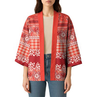 Hawaiian Hibiscus Honu Kimono Red Mele Kalikimaka Palaka Spirit - Polynesian Pride
