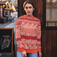 Hawaiian Hibiscus Honu Ugly Christmas Sweater Red Mele Kalikimaka Palaka Spirit - Polynesian Pride