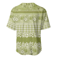 Hawaiian Hibiscus Honu Baseball Jersey Sage Green Mele Kalikimaka Palaka Spirit LT9 - Polynesian Pride