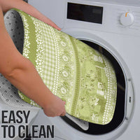 Hawaiian Hibiscus Honu Bathroom Set Sage Green Mele Kalikimaka Palaka Spirit - Polynesian Pride