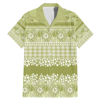 Hawaiian Hibiscus Honu Family Matching Mermaid Dress and Hawaiian Shirt Sage Green Mele Kalikimaka Palaka Spirit - Polynesian Pride