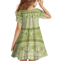 Hawaiian Hibiscus Honu Family Matching Off Shoulder Maxi Dress and Hawaiian Shirt Sage Green Mele Kalikimaka Palaka Spirit - Polynesian Pride