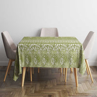 Hawaiian Hibiscus Honu Tablecloth Sage Green Mele Kalikimaka Palaka Spirit - Polynesian Pride